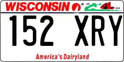WI license plate 152XRY