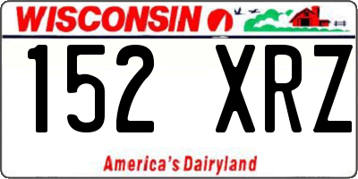 WI license plate 152XRZ
