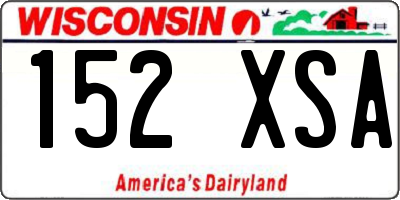 WI license plate 152XSA