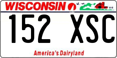 WI license plate 152XSC
