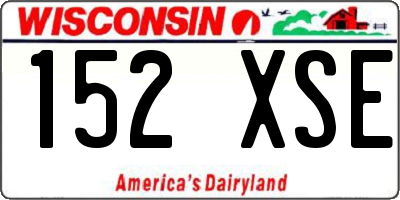 WI license plate 152XSE