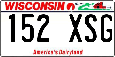 WI license plate 152XSG