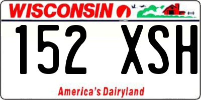 WI license plate 152XSH