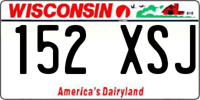 WI license plate 152XSJ