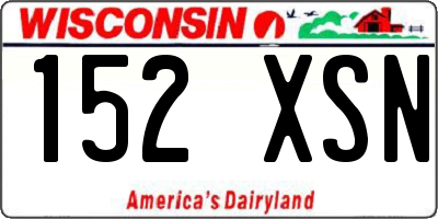 WI license plate 152XSN