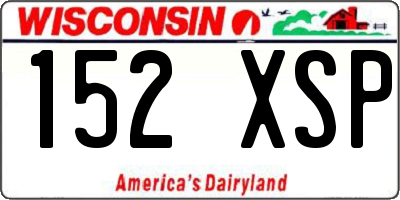 WI license plate 152XSP
