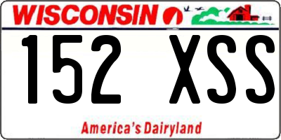 WI license plate 152XSS