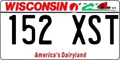 WI license plate 152XST