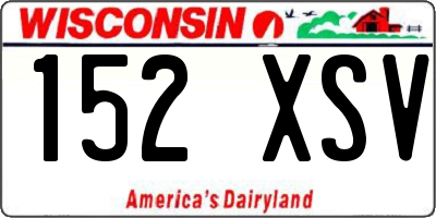 WI license plate 152XSV