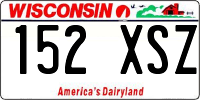 WI license plate 152XSZ