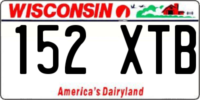 WI license plate 152XTB