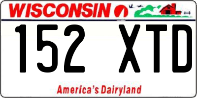 WI license plate 152XTD