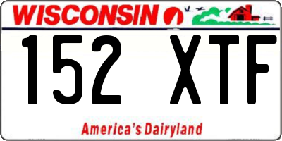 WI license plate 152XTF