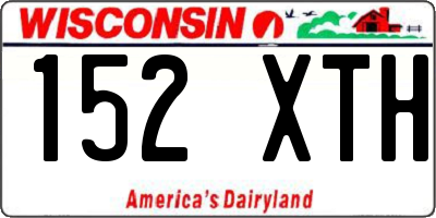 WI license plate 152XTH
