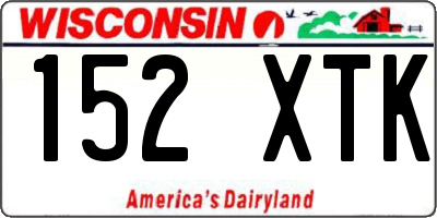 WI license plate 152XTK