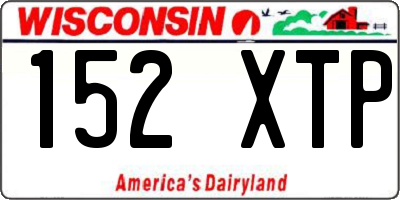 WI license plate 152XTP