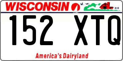WI license plate 152XTQ