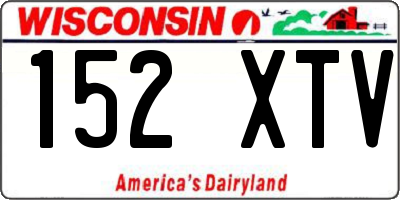 WI license plate 152XTV