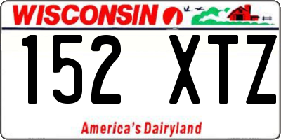 WI license plate 152XTZ