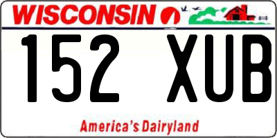 WI license plate 152XUB