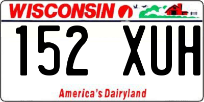 WI license plate 152XUH