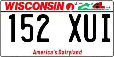 WI license plate 152XUI