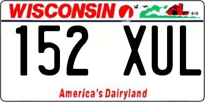 WI license plate 152XUL