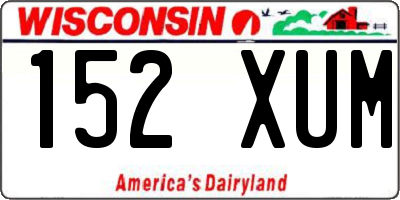 WI license plate 152XUM
