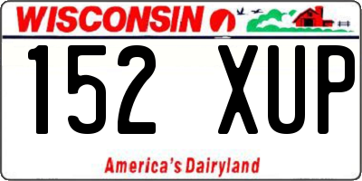 WI license plate 152XUP