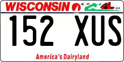 WI license plate 152XUS