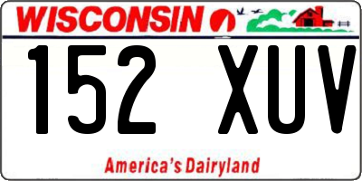 WI license plate 152XUV