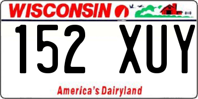 WI license plate 152XUY