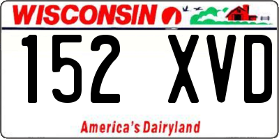 WI license plate 152XVD