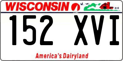 WI license plate 152XVI