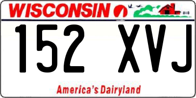 WI license plate 152XVJ