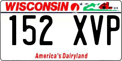 WI license plate 152XVP