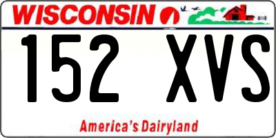 WI license plate 152XVS