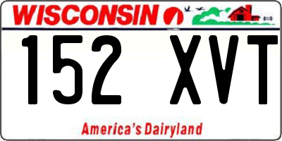 WI license plate 152XVT