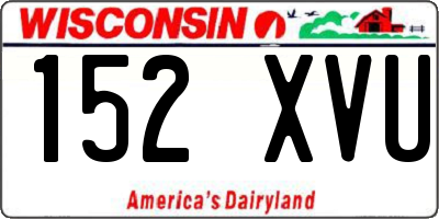 WI license plate 152XVU