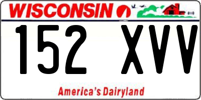 WI license plate 152XVV