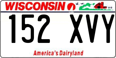 WI license plate 152XVY