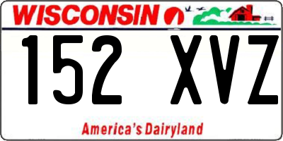 WI license plate 152XVZ