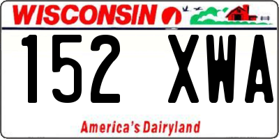 WI license plate 152XWA