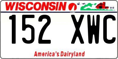 WI license plate 152XWC
