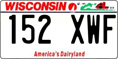 WI license plate 152XWF