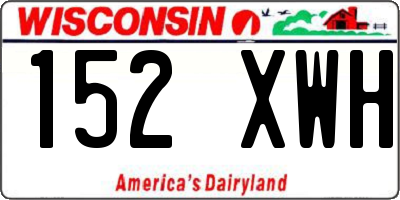 WI license plate 152XWH