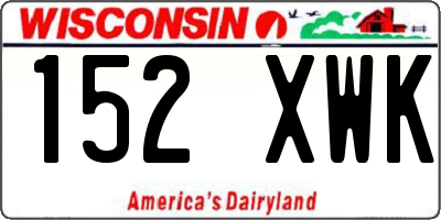 WI license plate 152XWK