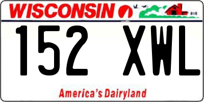 WI license plate 152XWL