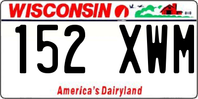 WI license plate 152XWM