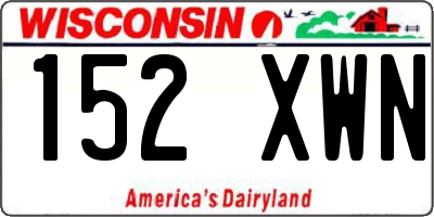 WI license plate 152XWN